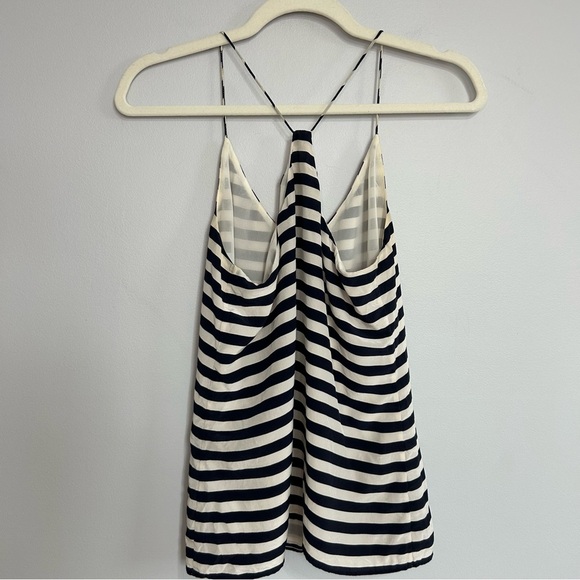 J. Crew Silk Carrie Cami Navy Blue White Striped Halter Camisole Women’s Size 0 - Picture 4 of 5